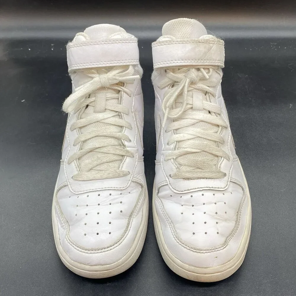 Nike Court Borough Mid 2 Triple White Youth Shoes CD7782-100 GS Size 7Y